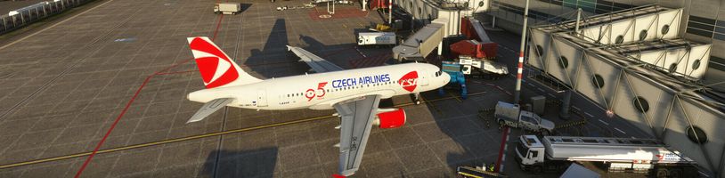 Detailně zpracované letiště Václava Havla v Microsoft Flight Simulatoru